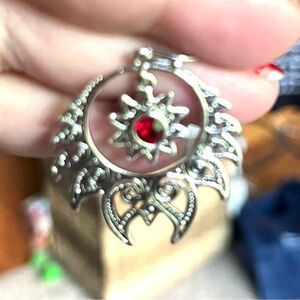 Silver tone and Red Jem earrings